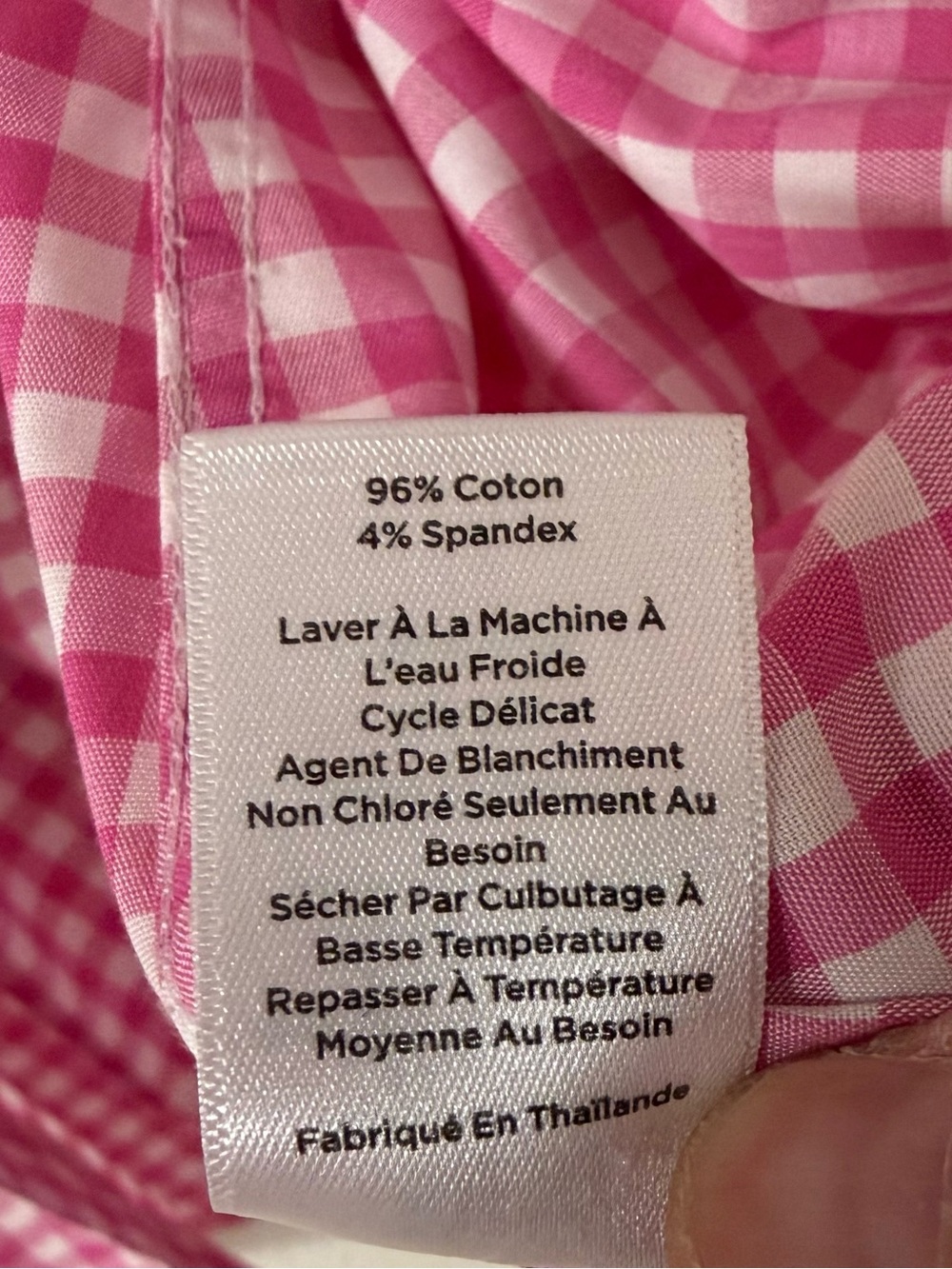 Talbots Pink Gingham Sleeveless Button-Down Shirt - Picture 4 of 7